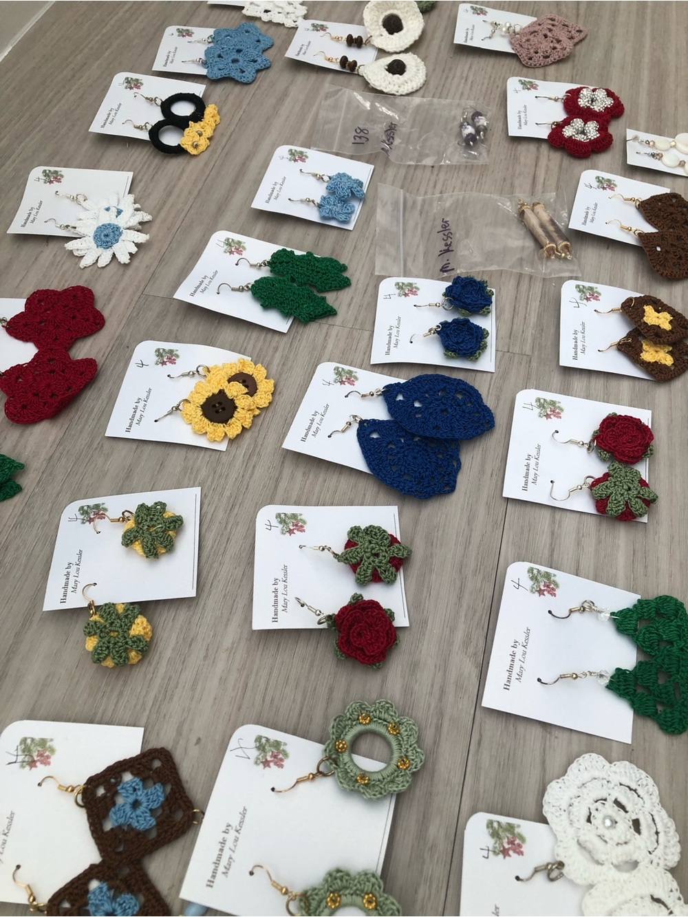 Lot of 30+ handmade crochet earrings